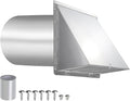 6 Inch Hooded Wall Vent with Screen and Damper,6 Inch Exhaust Vent Cover Cap for Outdoor Kitchen Range Hood Dryer