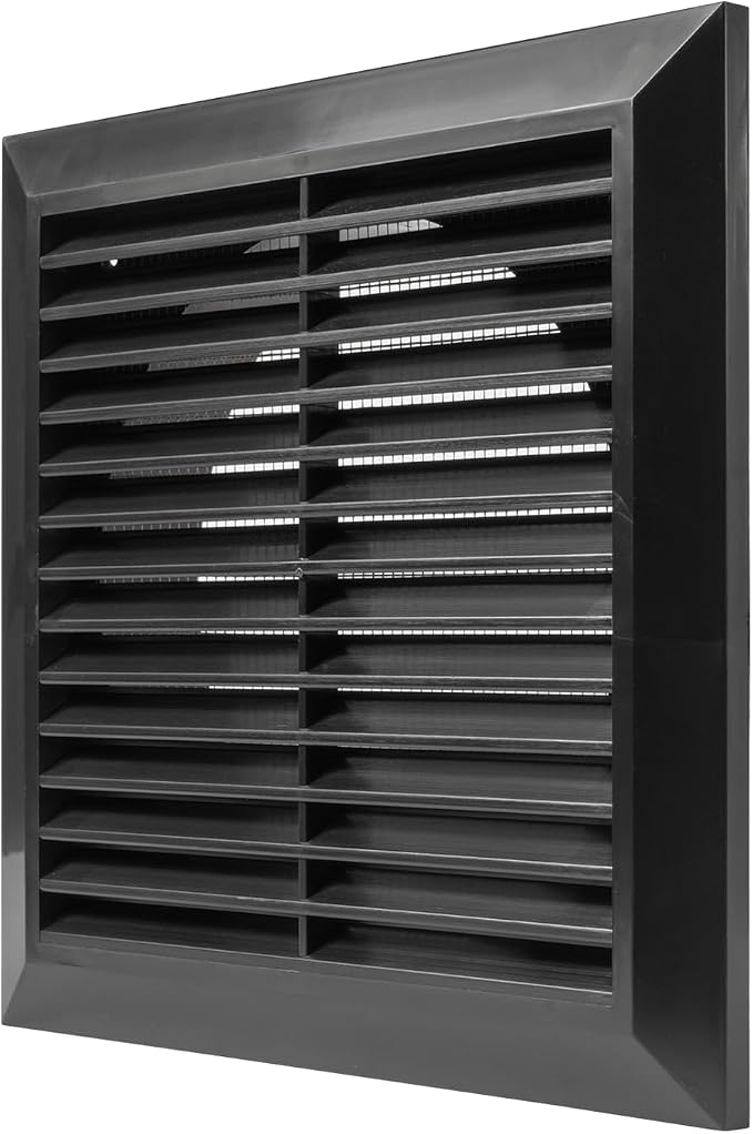 6 Inch (Opening) Black Air Vent Cover - Plastic Fresh Air Intake Vent for Round Duct - Register Vent Cover with