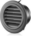 6 Inch Soffit Vent for Exhaust Fan with Built-in Mesh Screen, Black Round Soffit Exhaust Vent Cover ABS Louver Grille