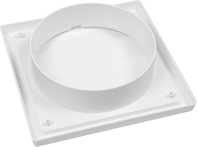 6 Inch Vent Cover - White Plastic Shutter Wall Vent Cover - Louvered Vent Cover for Outdoor - Hood Vent, Exhaust Vent for