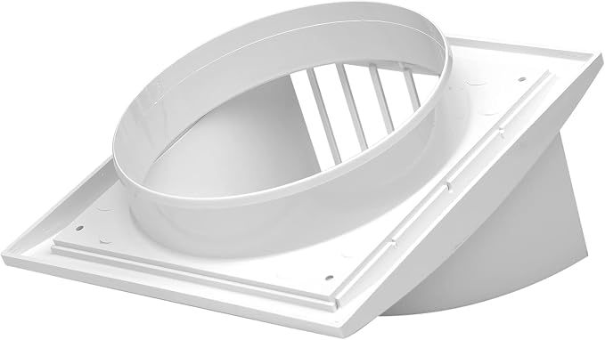 6 Inch White Dryer Vent Hood/Duct Cover for Walls or Ceiling/ABS Plastic Protection Hood With Rain Cover and Backdraft