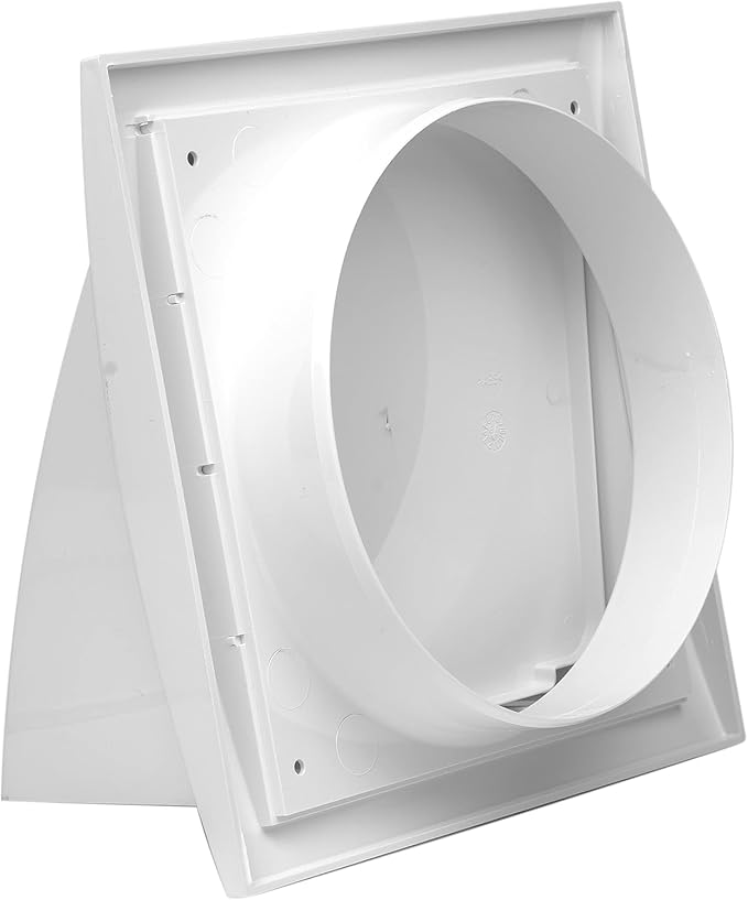6 Inch White Dryer Vent Hood/Duct Cover for Walls or Ceiling/ABS Plastic Protection Hood With Rain Cover and Backdraft