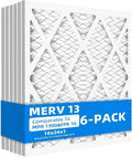 (6 Pack) 16x24x1 Air Filters, MPR 1900 & FPR 10, MERV 13 Pleated Air Filter (Actual Size: 15.75" x 23.75" x 0.75"), product