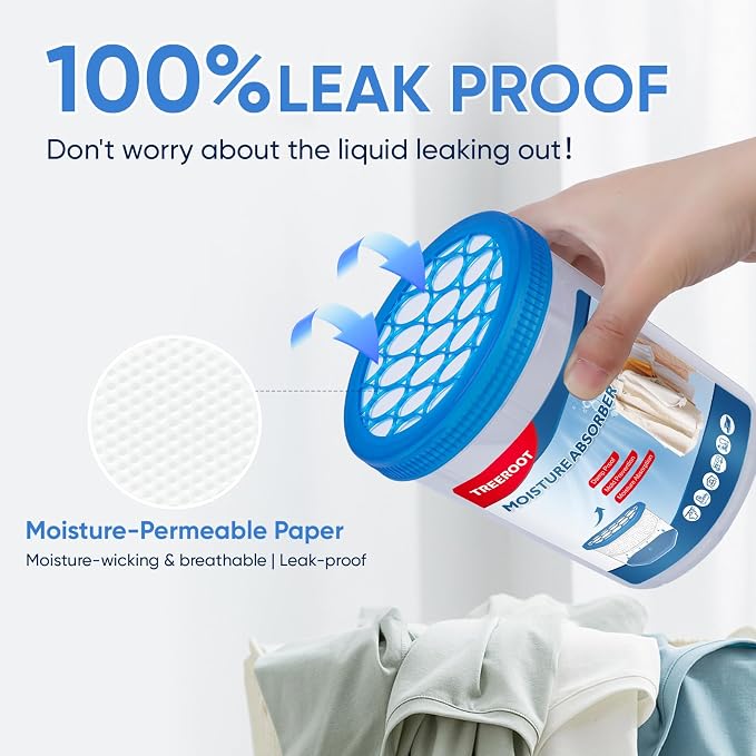 6 Pack 18OZ Refillable Moisture Absorbers, Humidity Absorber Bucket, Moisture Absorbers for Closet, Dehumidifier Bucket for