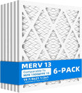 (6- Pack) 19 7/8x21 1/2x1 Furnace Air Filters, MPR 1900 & FPR 10, MERV 13 Pleated Air Filter (Actual Size: 19