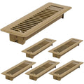 6 Pack 2" x 10" Floor Register - Heavy Duty Steel Walkable Floor Vent Covers - Easy Adjust Air Supply Lever, Vent Covers for