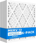 (6 Pack) 21x21x1 Air Filter, MPR 1900 & FPR 10, MERV 13 Pleated Air Filter (Actual Size: 20.75x20.75x0.75 inch), product
