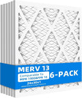(6 Pack) 24x30x1 Air Filter, MPR 1900 & FPR 10, MERV 13 Pleated Air Filter (Actual Size:23 3/4x29 3/4x3/4 inch), product