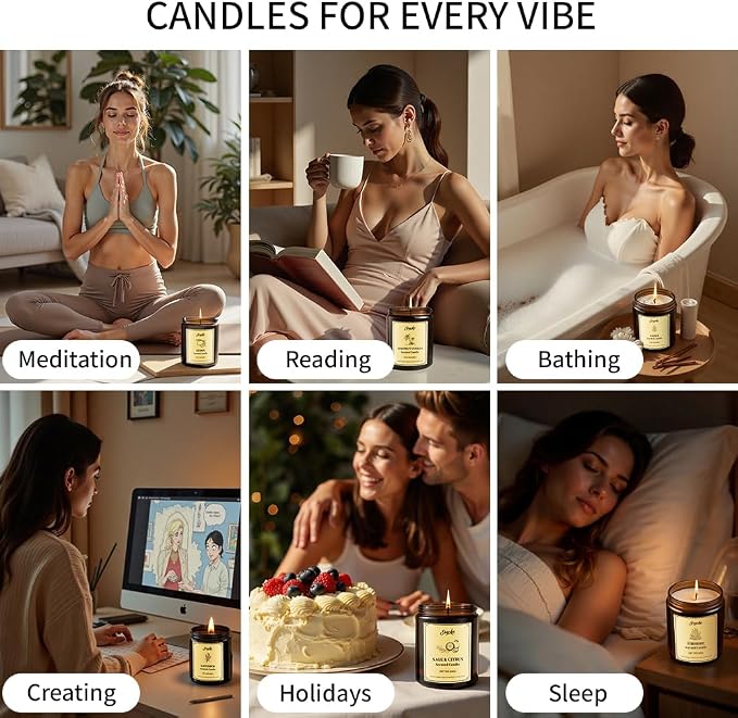 6 Pack 42oz Fall Scented Candles, Soy Wax Candles for Home, Aromatherapy Candle Gift Set for Women Men, Long Lasting Jar