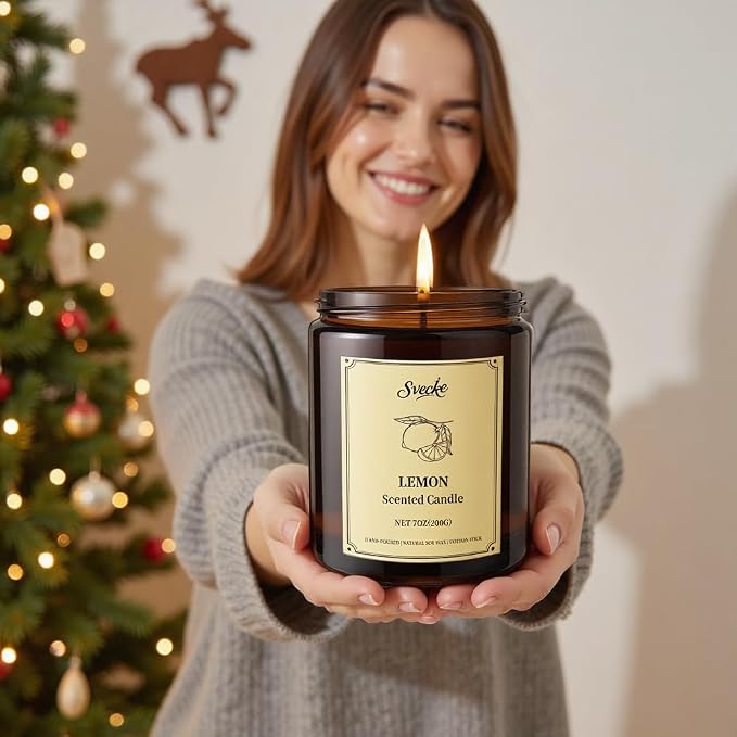 6 Pack 42oz Fall Scented Candles, Soy Wax Candles for Home, Aromatherapy Candle Gift Set for Women Men, Long Lasting Jar