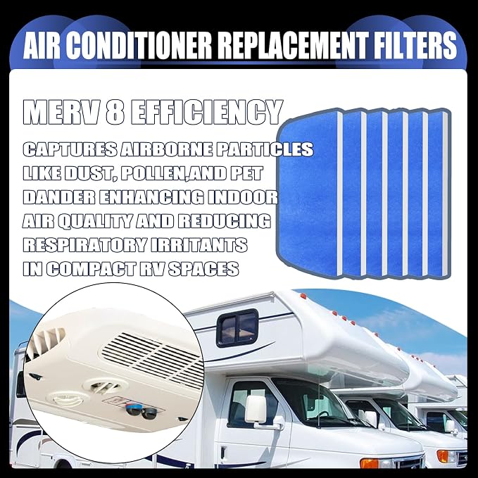 6 Pack 6x16 Inch MERV 8 Conditioner Replacement Filters - Direct Fit for Coleman Mach Vent System (AC Air Filter Set)