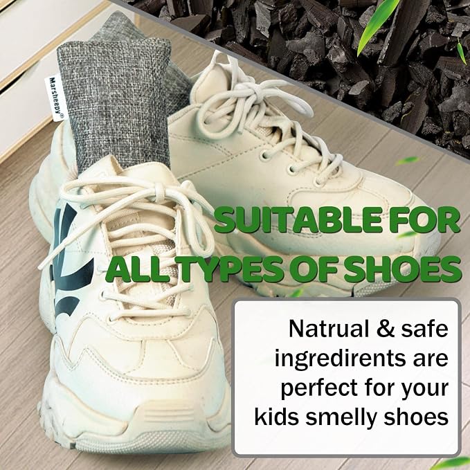 6 Pack Activated Charcoal Odor Absorber Bags, Shoe Deodorizer insert and Shoe Odor Remover, alternate product view 4