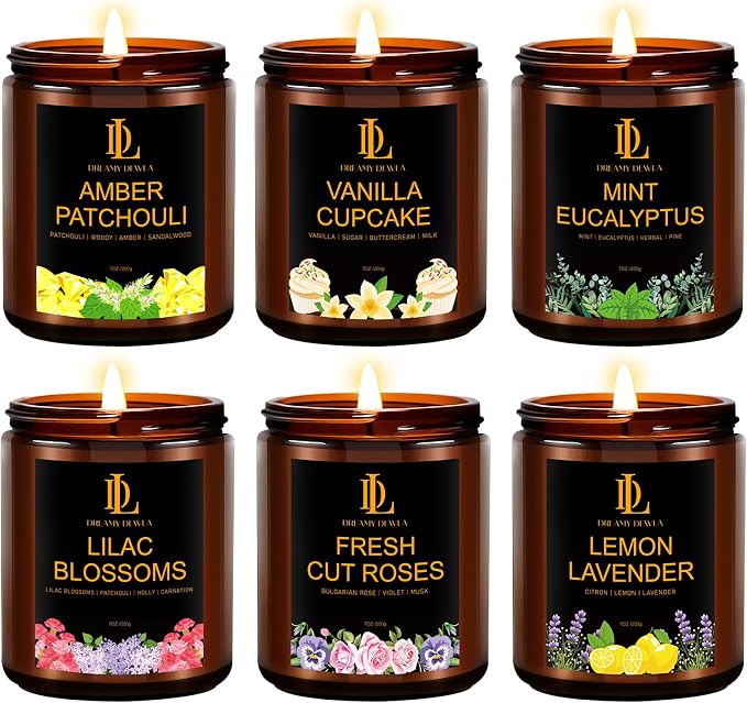6 Pack Candles for Home Scented, Candles Gifts for Women Men, 42oz Soy Candle Set, alternate product view 8