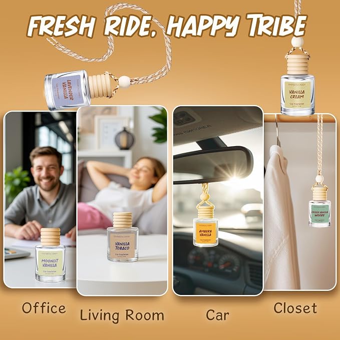 6 Pack Car Air Freshener for Women - Long Lasting Hanging Diffuser with Essential Oil Scents, alternate product view 4