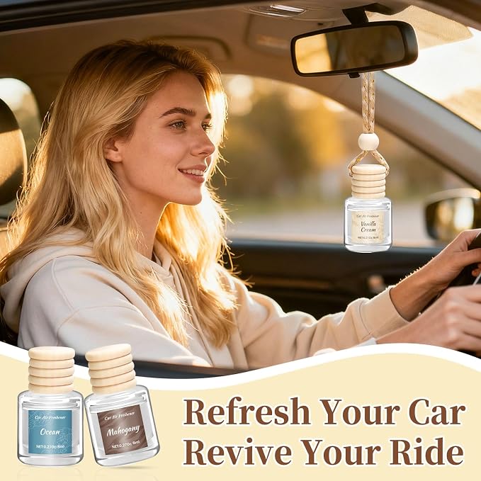 6 Pack Car Air Freshener - Valentines Day Gifts for Her, Hanging Air Freshener Essential Oil Diffuser, alternate product view