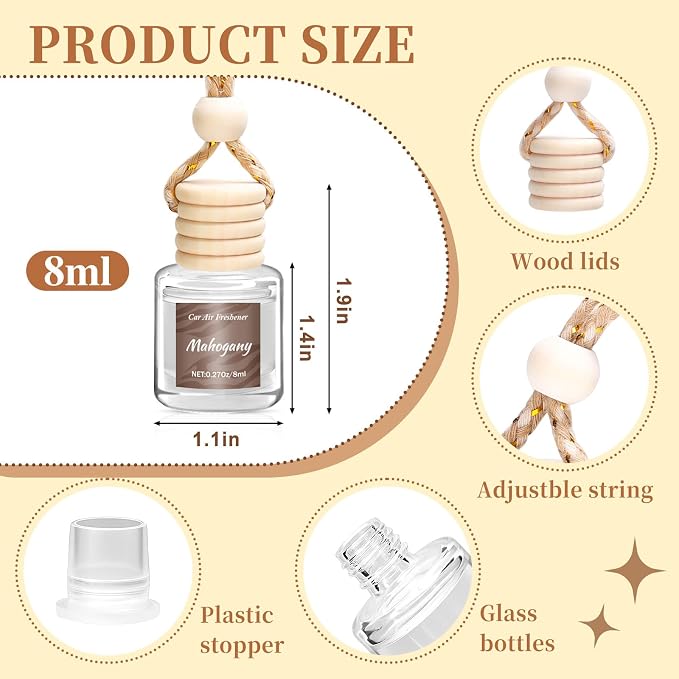 6 Pack Car Air Freshener - Valentines Day Gifts for Her, Hanging Air Freshener Essential Oil Diffuser, alternate product view