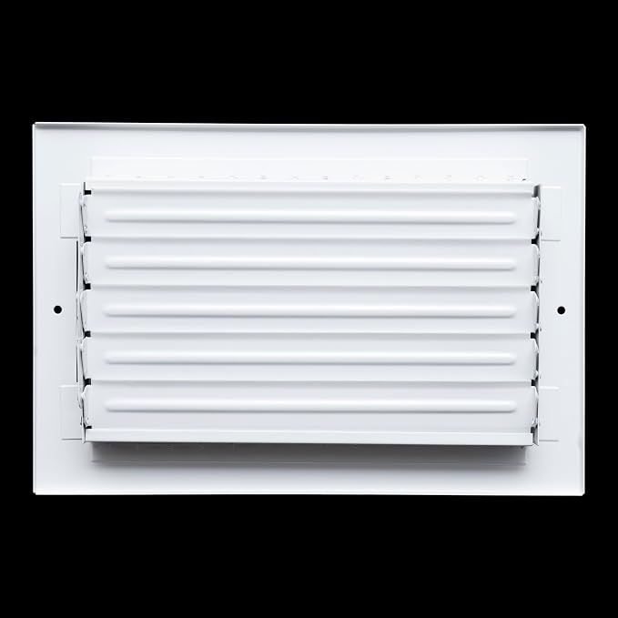 6 Pack] Fits 10x6 Duct Opening Steel Adjustable Air Supply Grille by | Register Vent Cover Grill for Sidewall and Ceiling |