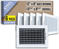 6 Pack] Fits 12x8 Duct Opening Steel Adjustable Air Supply Grille by | Register Vent Cover Grill for Sidewall and Ceiling |