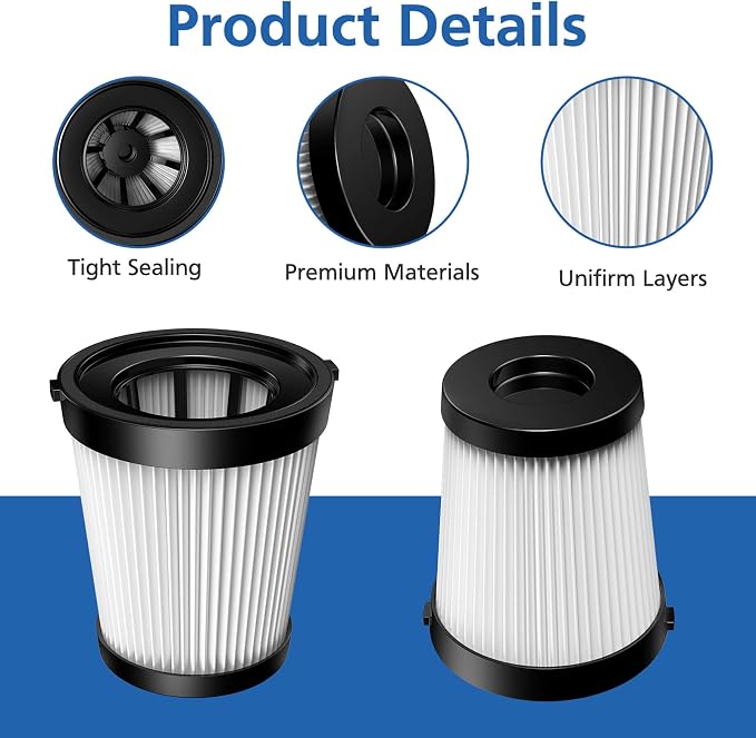 6 Pack FSV001 HEPA Filter Compatible with Fabuletta FSV101, FSV001, Girnoor G160&G165, Afoddon A300, Lubluelu 202, Oraimo