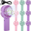 6 Pack Handheld Fan Bulk with Data Cable, USB Rechargeable Lightweight Mini Fan Individually Boxed for Party, Travel, Beach