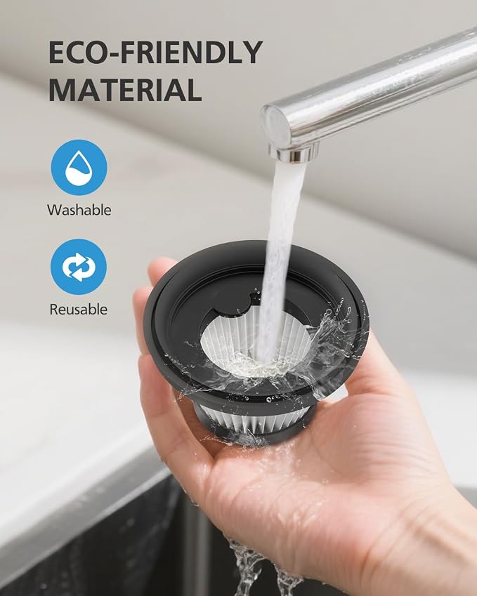 6 Pack HEPA Vacuum Filter Replacement Compatible with Compact Cordless Vacuum Cleaner as Seen on TV, Washable and Reusable