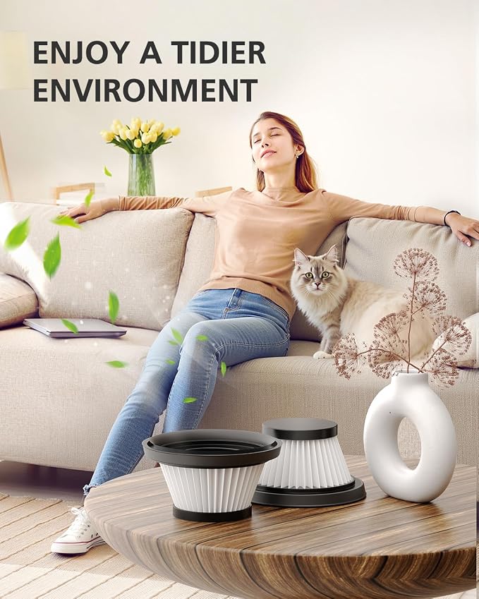6 Pack HEPA Vacuum Filter Replacement Compatible with Compact Cordless Vacuum Cleaner as Seen on TV, Washable and Reusable