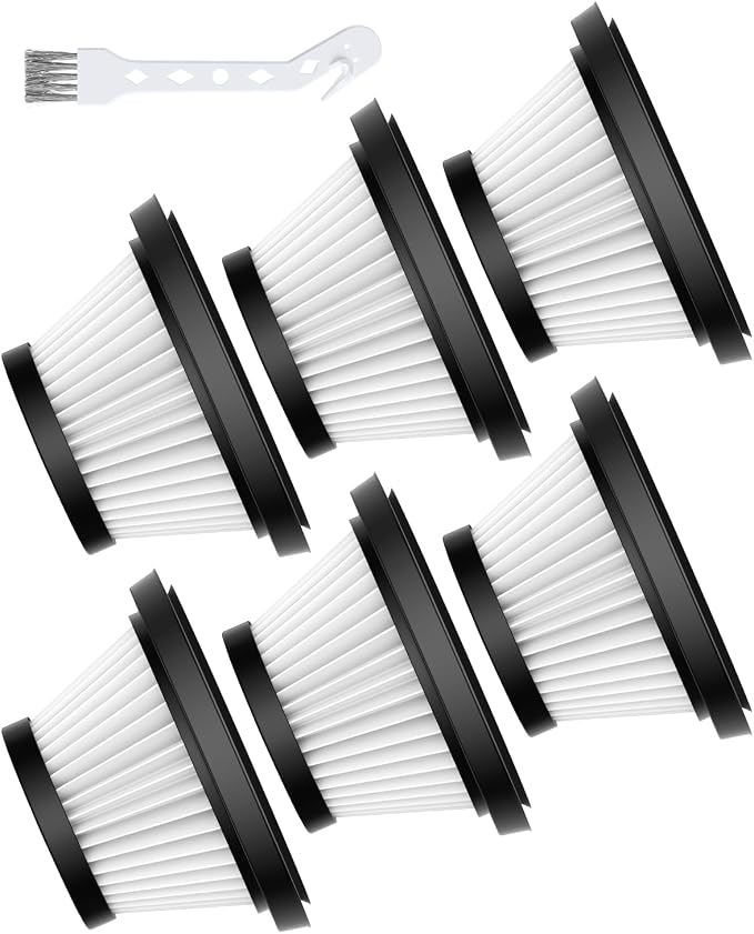 6 Pack HEPA Vacuum Filter Replacement Compatible with Compact Cordless Vacuum Cleaner as Seen on TV, Washable and Reusable