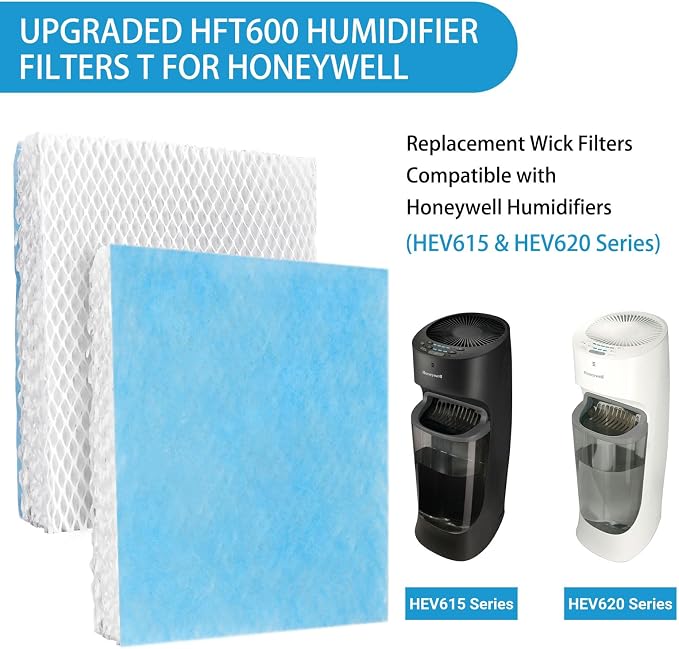 6 Pack HFT600 Humidifier Filters T Compatible with Humidifier HEV615 and HEV620, Compare to Part HFT600T HFT600PDQ