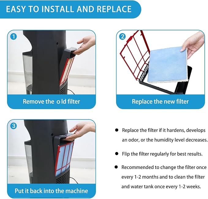 6 Pack HFT600 Humidifier Filters T Compatible with Humidifier HEV615 and HEV620, Compare to Part HFT600T HFT600PDQ