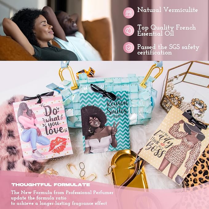 6 Pack Inspirational Scented Sachets - Valentines Day Girlfriend Gifts for Wife | Natural Moth Repellent for Closets, Air