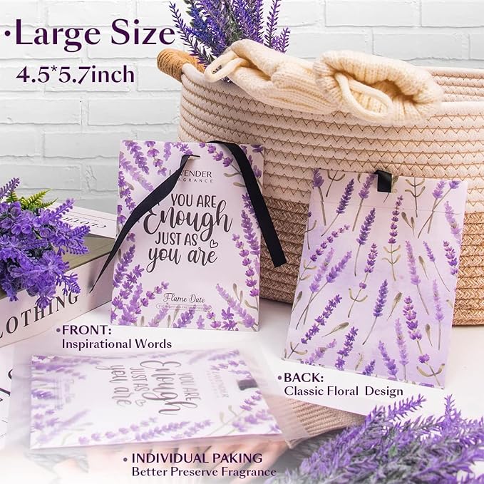 6 Pack Inspirational Scented Sachets - Valentines Day Girlfriend Gifts for Her Wife | Natural Moth Repellent for Closets, Air