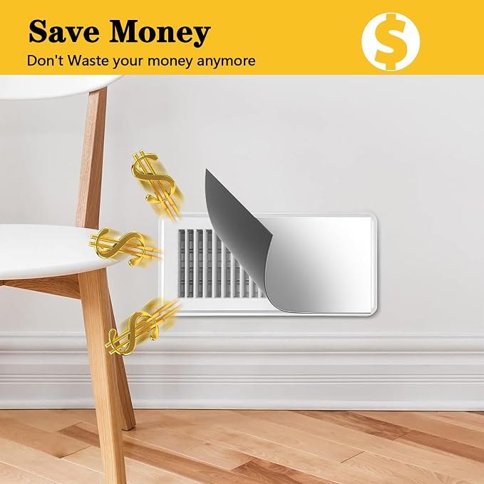 6 Pack Magnetic Air Vent Covers,5.5 Inch X 12 Inch Magnetic Floor Vent Cover for Ceiling Wall and Registers Home HVAC and AC