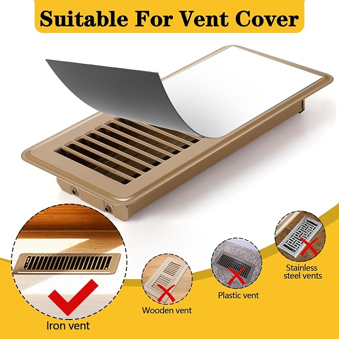 6 Pack Magnetic Air Vent Covers,5.5 Inch X 12 Inch Magnetic Floor Vent Cover for Ceiling Wall and Registers Home HVAC and AC