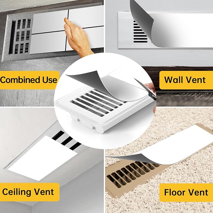 6 Pack Magnetic Air Vent Covers,5.5 Inch X 12 Inch Magnetic Floor Vent Cover for Ceiling Wall and Registers Home HVAC and AC