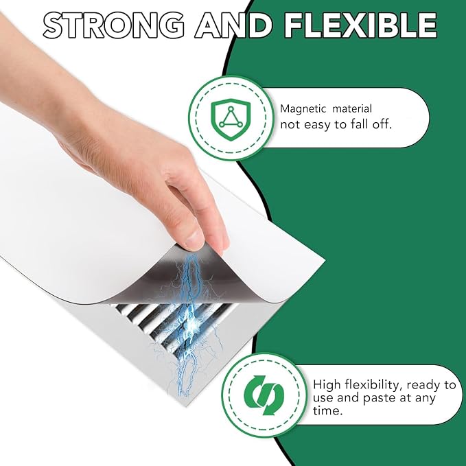 6 Pack Magnetic Vent Covers, Strong Vent Covers 5.5 X 12inch High Strength Magnetic Vent Cover for Floor Wall and Ceiling