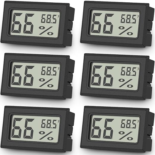 6-Pack Mini Digital Thermometer Hygrometer, Indoor Humidity Monitor, Temperature Humidity Gauge Meter with Fahrenheit (°F)