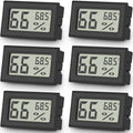 6-Pack Mini Digital Thermometer Hygrometer, Indoor Humidity Monitor, Temperature Humidity Gauge Meter with Fahrenheit (°F)