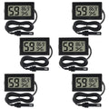 6-Pack Mini Digital Thermometer Hygrometer with Probe Indoor Temperature Humidity Meter Gauge LCD Fahrenheit Display