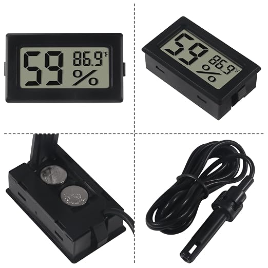 6-Pack Mini Digital Thermometer Hygrometer with Probe Indoor Temperature Humidity Meter Gauge LCD Fahrenheit Display