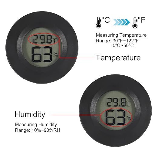 6-Pack Mini Hygrometer Thermometer Digital LCD Monitor Indoor/Outdoor Humidity Meter Gauge Temperature for Humidors Home