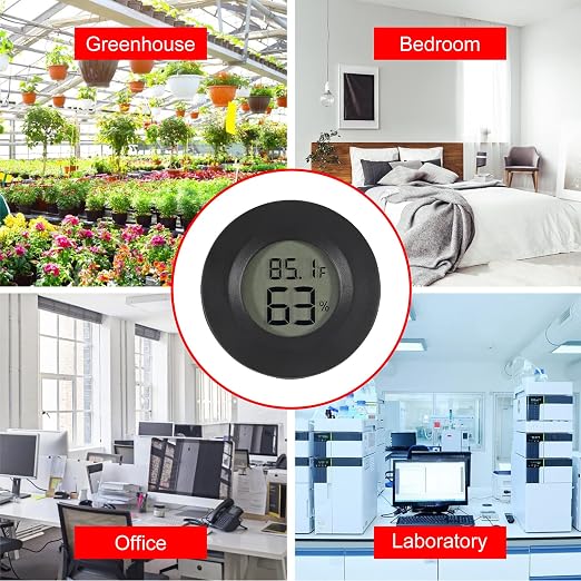 6-Pack Mini Hygrometer Thermometer Digital LCD Monitor Indoor/Outdoor Humidity Meter Gauge Temperature for Humidors Home