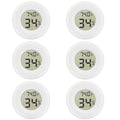 6-Pack Mini Round Hygrometer Thermometer Digital LCD Monitor Indoor Outdoor Humidity Meter Gauge Temperature for