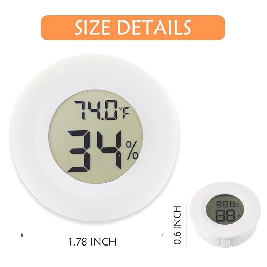 6-Pack Mini Round Hygrometer Thermometer Digital LCD Monitor Indoor Outdoor Humidity Meter Gauge Temperature for, alternate