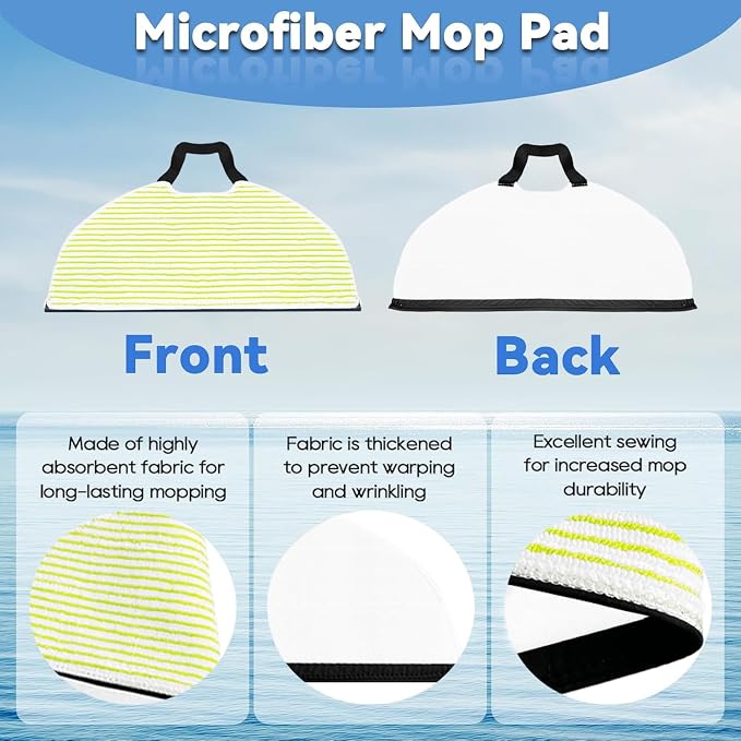 6-Pack Mop Pads Compatible for Shark Matrix Plus AI Ultra 2-in-1 Robot Vacuum AV2610WA, RV2610WA, RV2610BTUS, AV2620WA