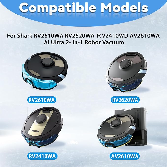 6-Pack Mop Pads Compatible for Shark Matrix Plus AI Ultra 2-in-1 Robot Vacuum AV2610WA, RV2610WA, RV2610BTUS, AV2620WA