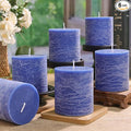 6 Pack Natural Blue Soy Pillar Candles, 2.8x3 in Hand-Poured Unscented Candles, 180 H Burn Time, made from natural materials