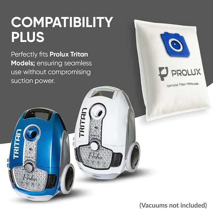 6 pack of HEPA bags and 2 post Filters for the Tritan series vacuum cleaners, alternate product view 3