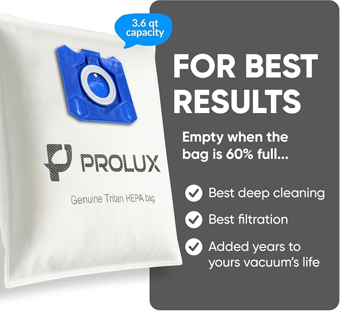 6 pack of HEPA bags and 2 post Filters for the Tritan series vacuum cleaners, alternate product view 4