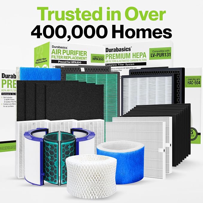 6 Pack of HEPA Filters Compatible with Air Purifier Replacement Filters, Replacement for Filter R, HEPA