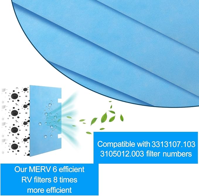 6 Pack RV A/C Replacement Air Filter MERV 6 Rated Air Conditioner Filters Compatible with Duo Therm Air Conditioner